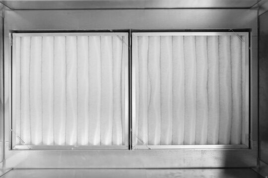 Close up shot of a hepa pre-filter of an air-conditioning unit.