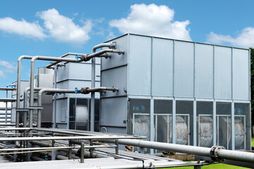 cooling water tower, chilled water, cooling tower, chill water, industrial, blow, blower, blowing,...