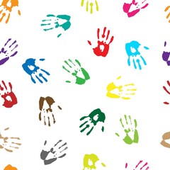 Human hands color print seamless background