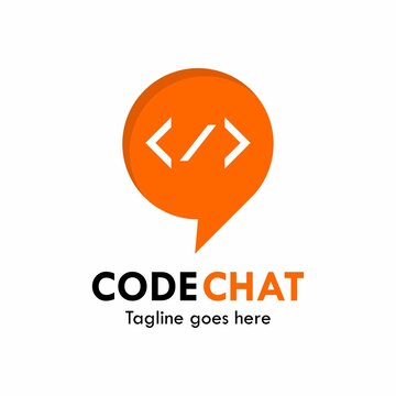 Code chat logo template illustration