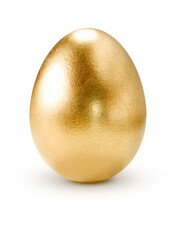 Golden egg isolated on white background.