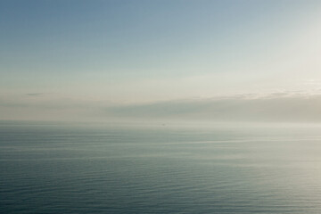 A ship far out to sea