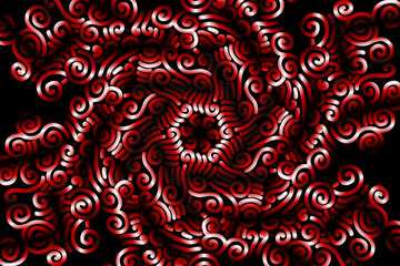 Beautiful red and white colour caleidoscope gradient flower line art pattern wallpaper of indonesian traditional abstract batik  ethnic dayak ornament for commercial  ads