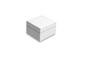 Blank Empty White Gift  Jewelry Box  Mockup isolated on white background. 