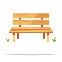 Wooden bench vector isolated illustration