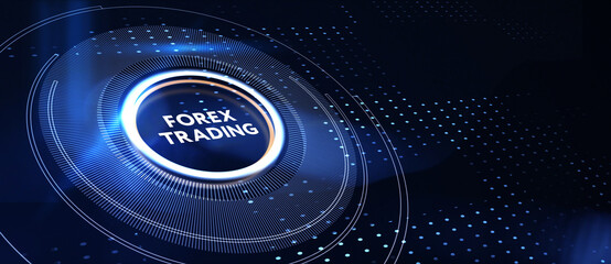 FOREX TRADING, new business concept.  Business, Technology, Internet and network concept. 3d illustration
