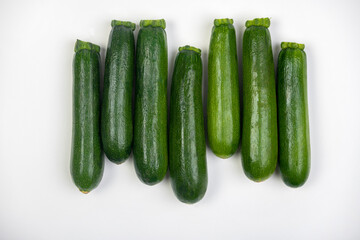 zucchini on a white background