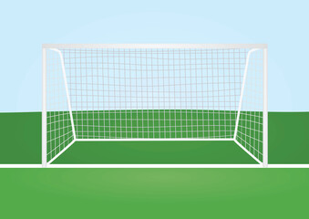 Fototapeta premium Soccer goal posts. vector illustration