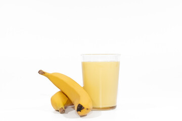 Delicious banana smoothie with two whole bananas