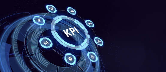 KPI Key Performance Indicator for Business Concept. Business, Technology, Internet and network concept. 3d illustration