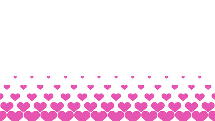 ピンクのハートのグラデーション　Heart halftone　16：9　ベクター