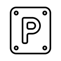 parking icon with outline style. Suitable for website design, logo, app and UI. Based on the size of the icon in general, so it can be reduced.