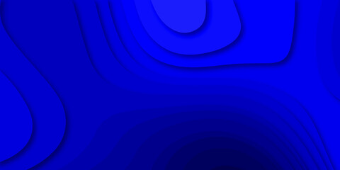 Luxury blue abstract papercut background with 3d geometry circles. blue paper cut banner with 3D slime abstract background and blue waves layers.