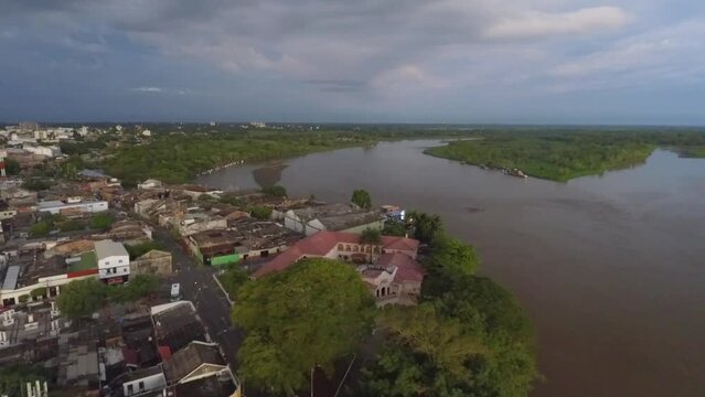 Drone tour, Colombian coast. drone flight