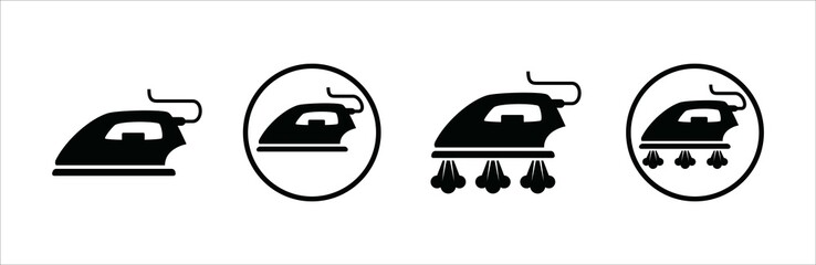 Iron icon set. Dry and steam iron vector icon set. Flatiron sign illustration. Laundry item symbol. Simple flat design style.