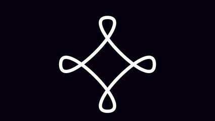 Stylish white-colored logo design animated