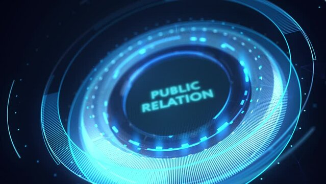 PR Public relation management. Business, Technology, Internet and network concept.