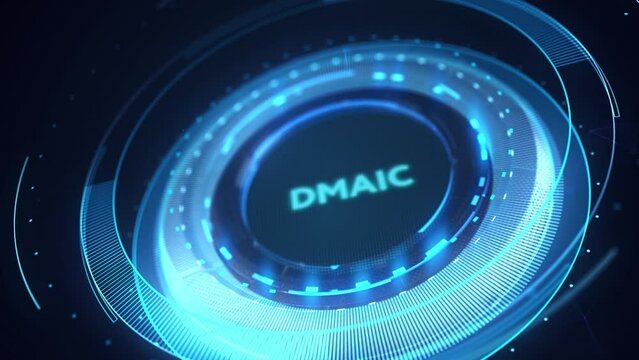 DMAIC, Six Sigma. Define, Measure, Analyse, Improve, Control. Standard quality control and lean manufacturing concept.