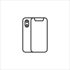phone vector icon with blank white screen on white background.