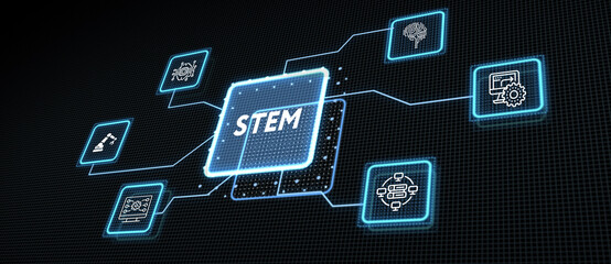Science, technology, engineering and math. STEM concept. Business, Technology, Internet and network concept.  3d illustration