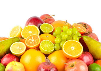 Naklejka na ściany i meble Bright healthy fruits isolated on white