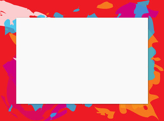 Decorative vertical frame design, colourful illustration,retro  design horizontal banner.