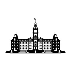 Parliament Building of Quebec silhouette vector