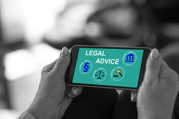 Legal advice concept on a smartphone