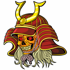 samurai skull, grunge vintage design t shirts