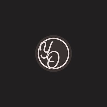 Initials YO logo monogram with creative elegant circle line design
