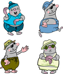 The cartoon mole character is animated with human gestures and details.