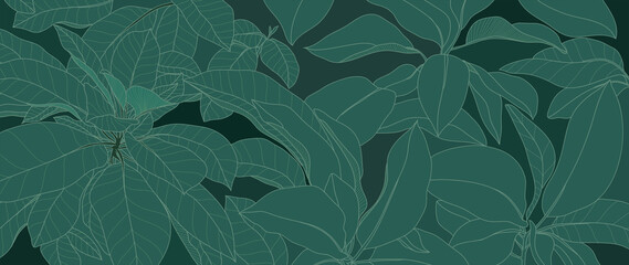 Luxury green background vector decorate wall art