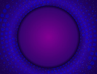 Abstract vector pattern blue shining dots background illustration with roung banner