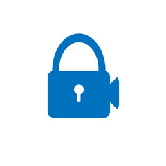 Padlock video logo vector illustration for app logo, icon, sticker and the other