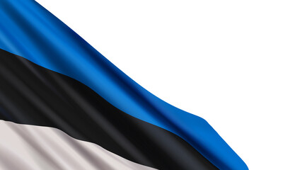 Background with a realistic flag of Estonia. Vector element for Independence Day, Independence Restoration Day, Ethnicity Day.