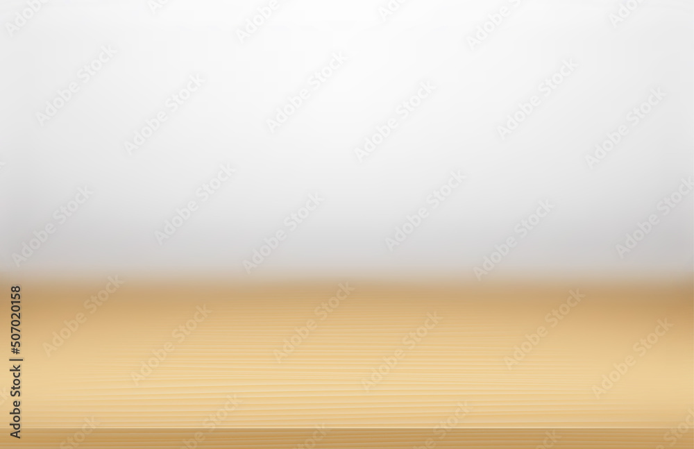 Poster Wood table with focus on the front and blured background. Vector 3d illustration with depth of field effect