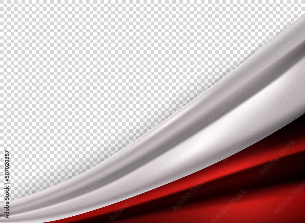 Poster flag of poland. 3d vector banner with copy space