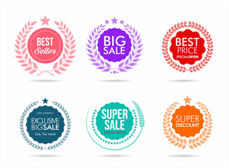 Modern super sale stickers and tags colorful collection 