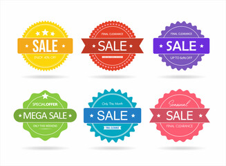 Modern super sale stickers and tags colorful collection 