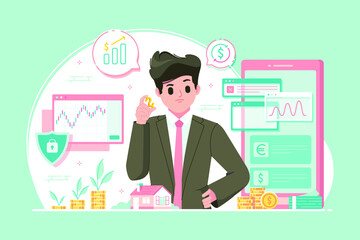 stock investment concept illustration background
