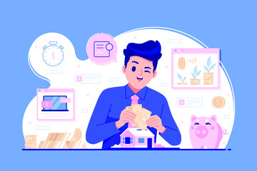 Investing Stock concept illustration background