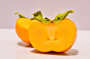 persimmon cut in half