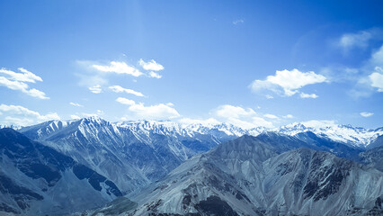  
 Snow covered beautiful Spiti valley in Summer at Himachal Pradesh, India - obrazy, fototapety, plakaty