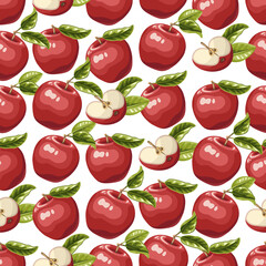 Pattern of whole and lobed red apples