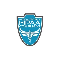 Healthcare Information Portability and Accountability Act. HIPAA compliant shield icon