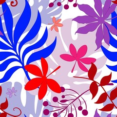 Bright small vector flowers seamless pattern.