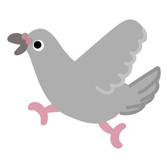 走るハトのイラスト