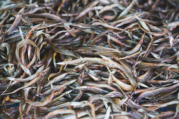 Dried small fish is a food processing in Thailand.
