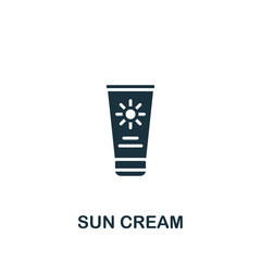 Sun Cream icon. Monochrome simple Summer icon for templates, web design and infographics
