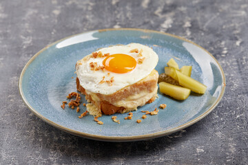 breakfast with fried egg and cheese